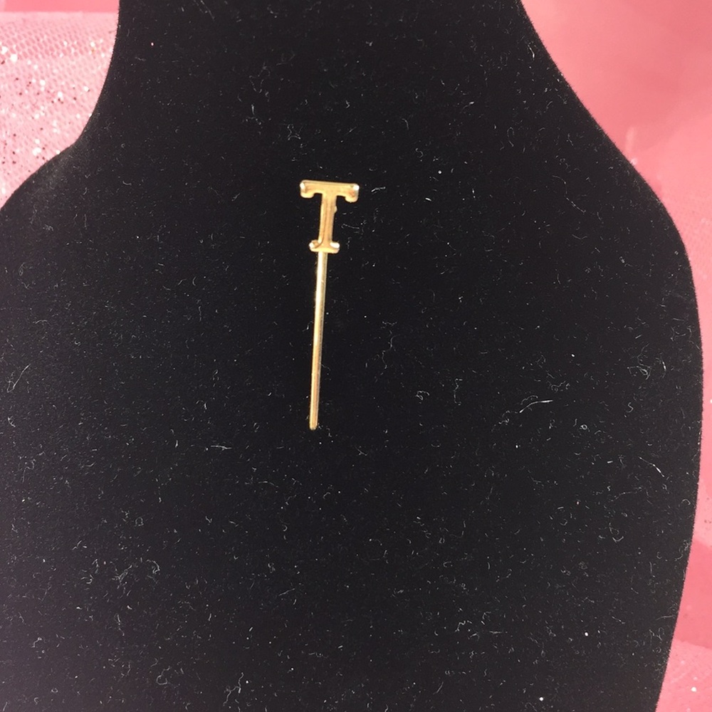 Gold Tone Stick Pin with the Initial T